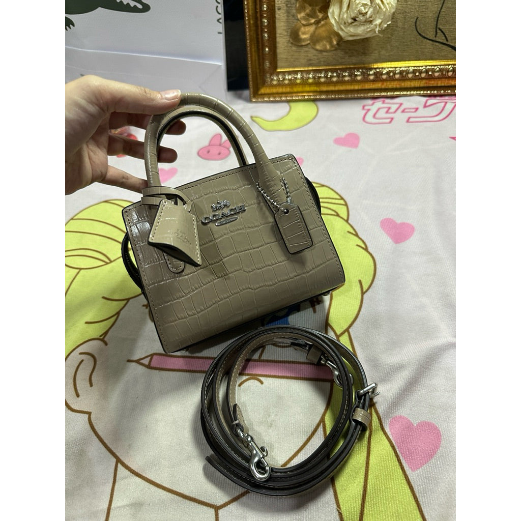 ORIG Preloved CCH Andrea Mini Croc Embossed Beige Bag