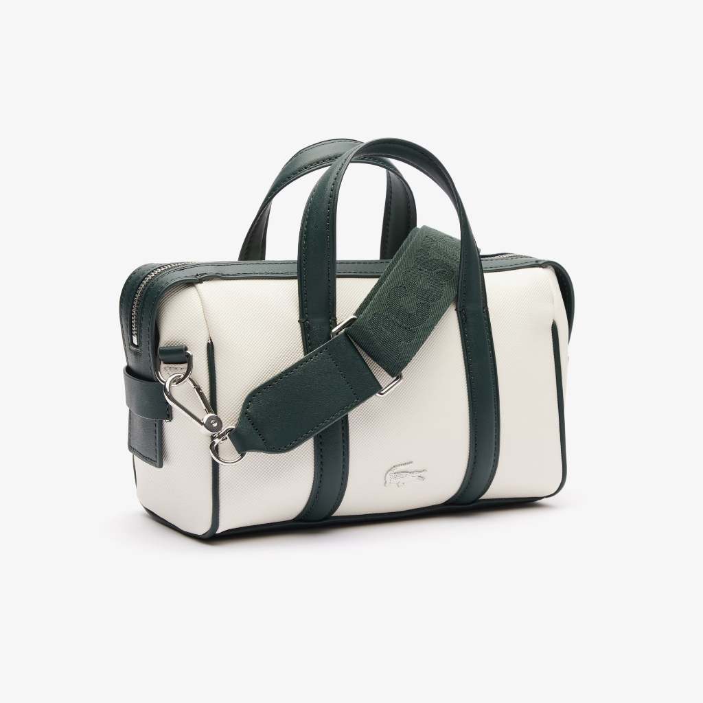 ORIG & IMPORTED LCT Small Nilly Petit Piqué Boston White Duffle Bag