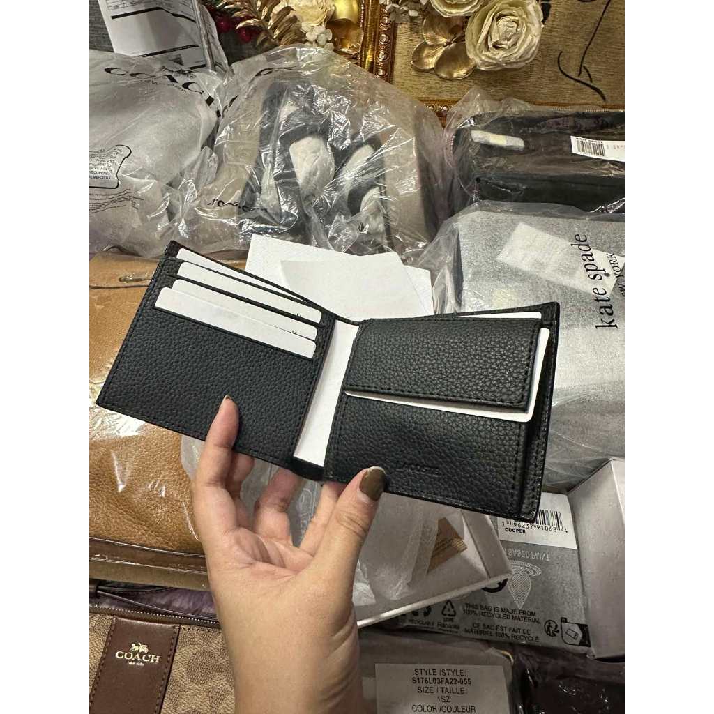 ORIG & IMPORTED LCT Medium Billfold Coin Black Men Wallet NH4774OR