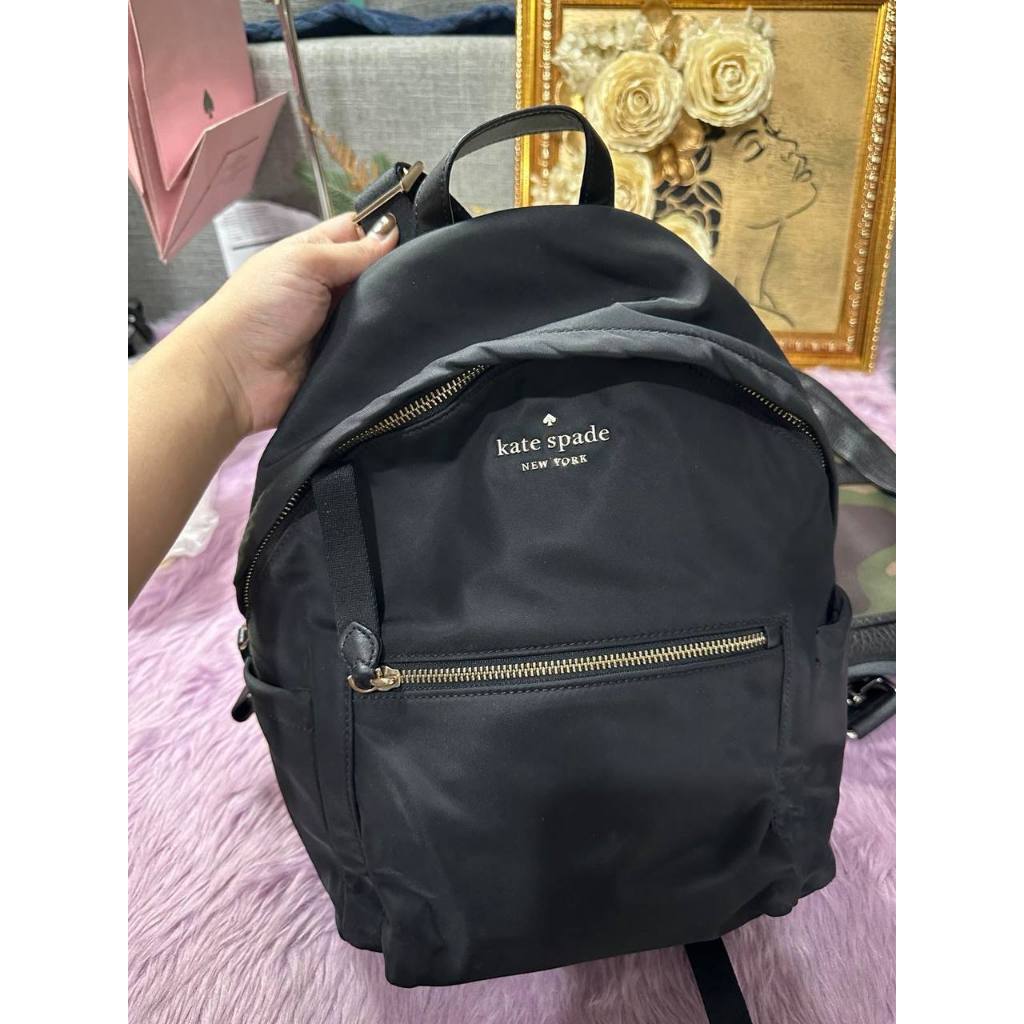 ORIG Preloved KS Chelsea Medium Backpack Black Nylon Bag