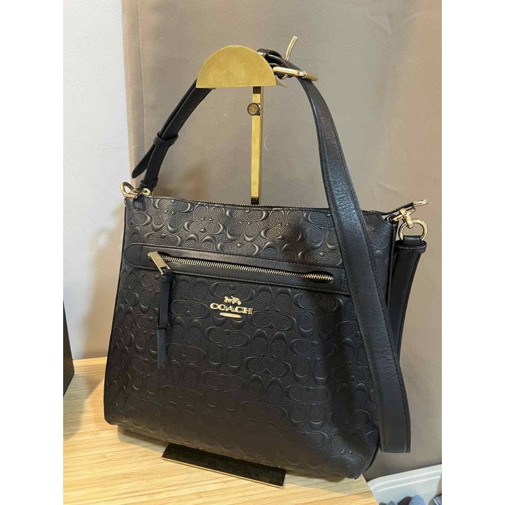 ORIG Preloved CCH Mae File Crossbody in Signature Leather Black Bag