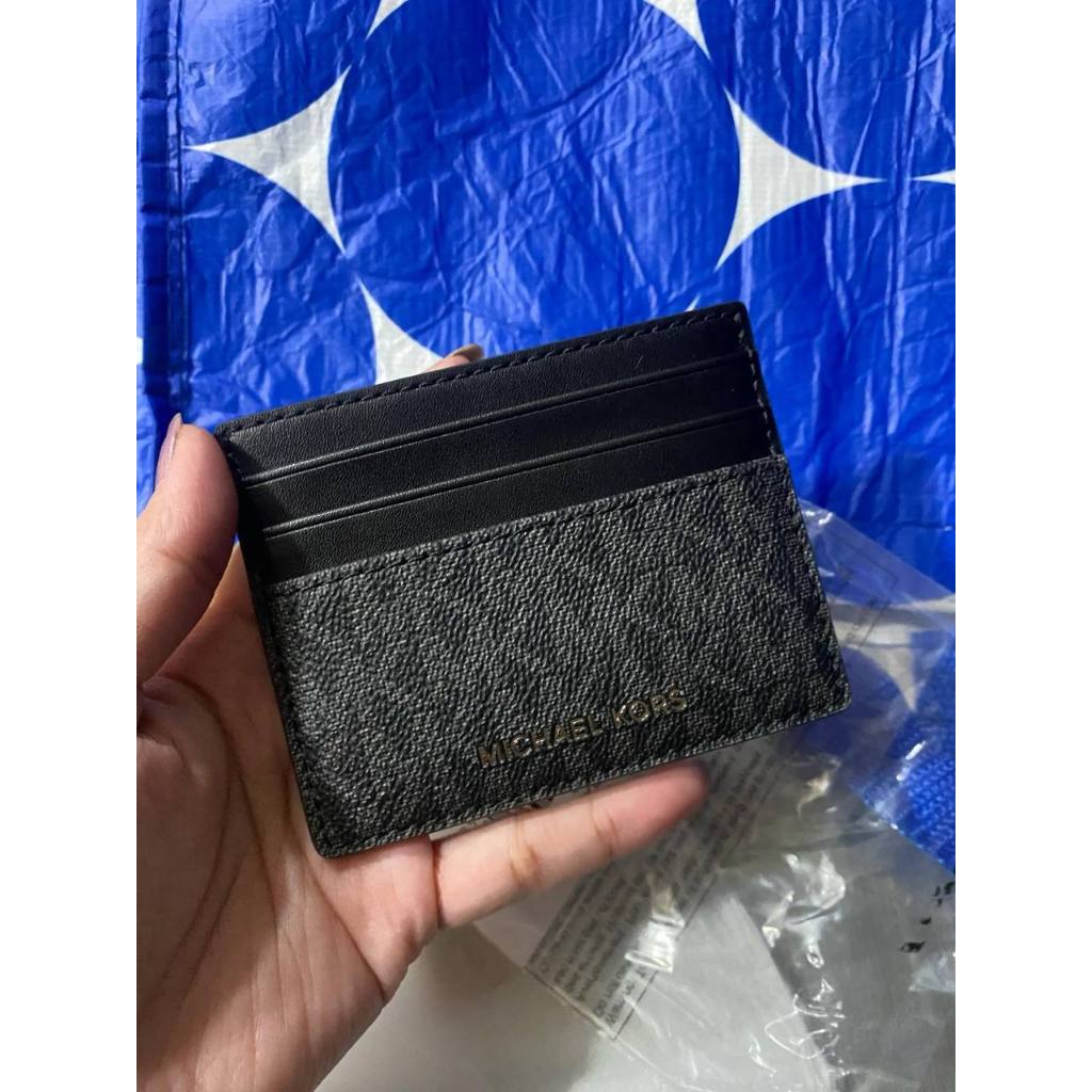 ORIG & IMPORTED MK Cooper Signature Logo Card Case Men Black Wallet