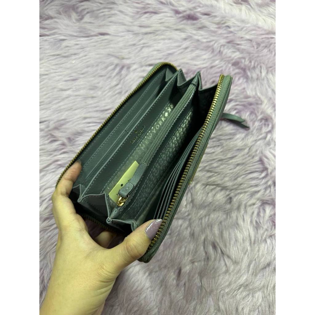 ORIG Preloved KS Wilson Road Neda Nylon Long Gray Wallet