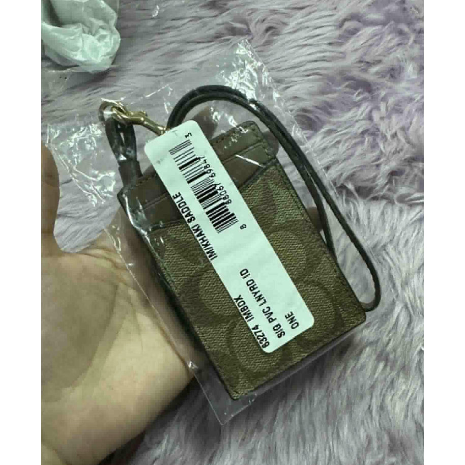 ORIG CCH ID LANYARD CARD HOLDER IN SIGNATURE CANVAS BROWN WALLET