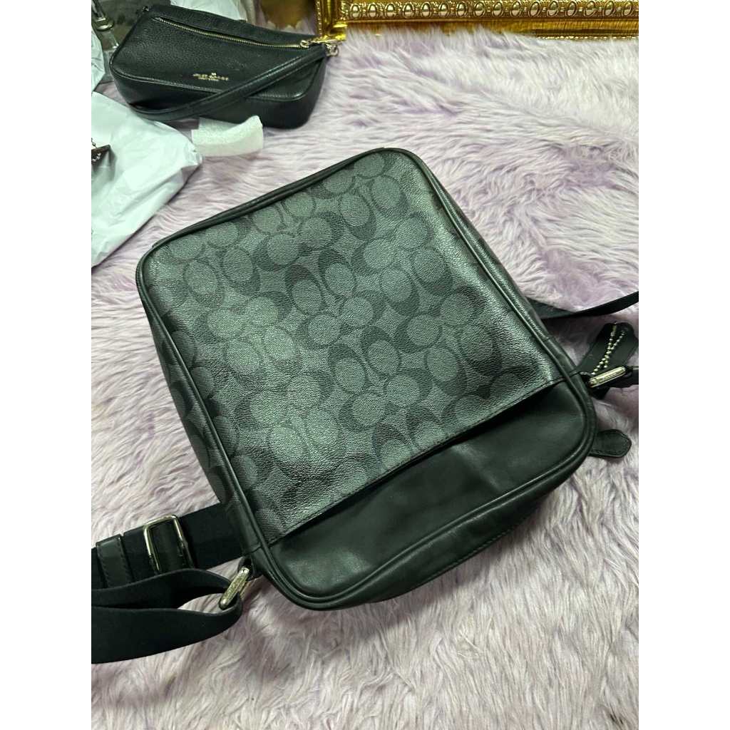 ORIG Preloved CCH Men Charles Flight Signature Crossbody Bag Black