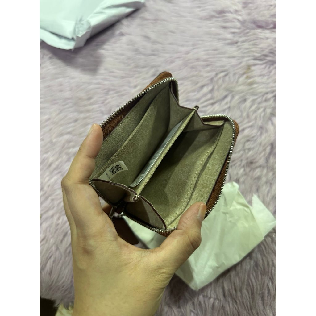 ORIG & IMPORTED Retail CCH Zip Around Black Wallet In Wavy Stripe Upcrafted Leather