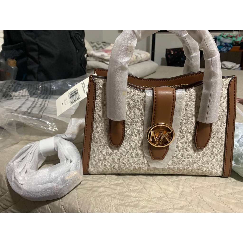ORIG & IMPORTED MK Gabby Small Logo Satchel White Bag