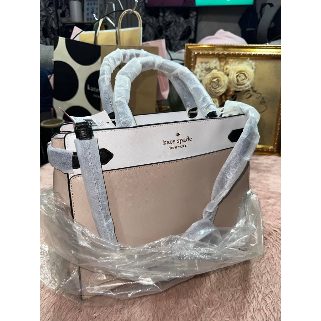 ORIG & IMPORTED KS Staci Large Satchel Beige Bag