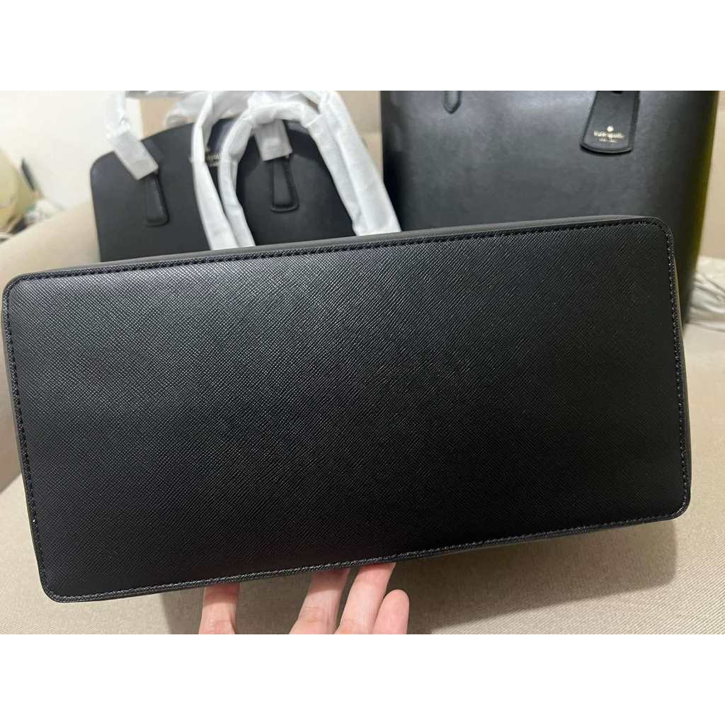 ORIG & IMPORTED KS Dana Saffiano Leather Large Black Tote Bag