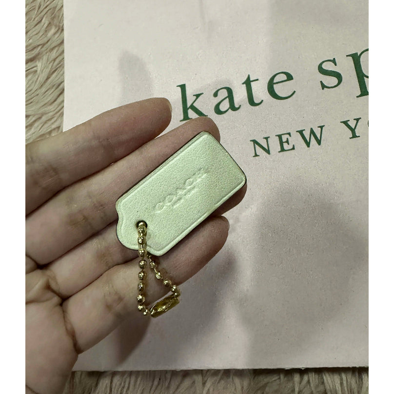 Orig Small Wallet Leather Gold Keychain / Bag Charms / Hangtag
