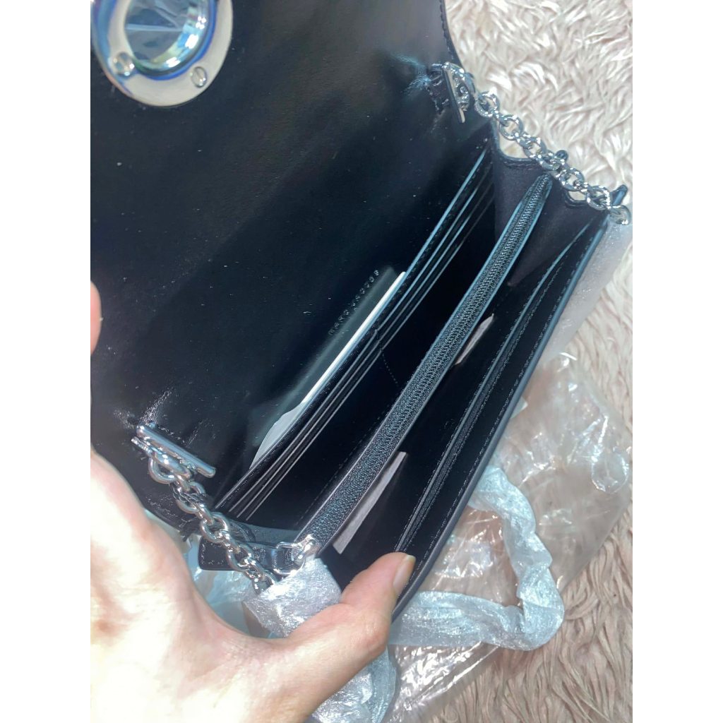 ORIG & IMPORTED MJ The Wallet on Chain Black Bag with turn lock