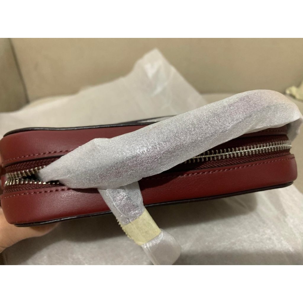 ORIG & IMPORTED CCH Mini Camera Red Bag With Diagonal Stripe Print