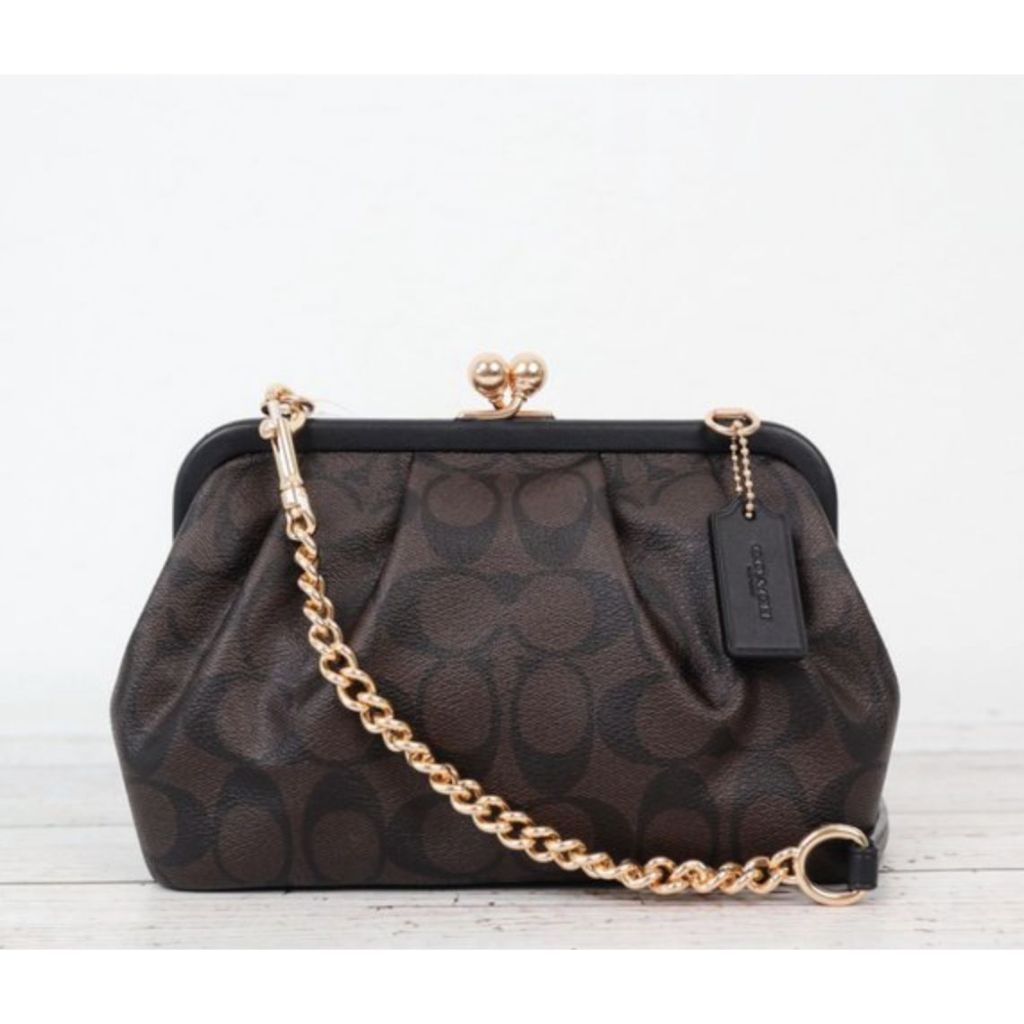 ORIG & IMPORTED RARE CCH Nora Kisslock Crossbody Small Brown Bag