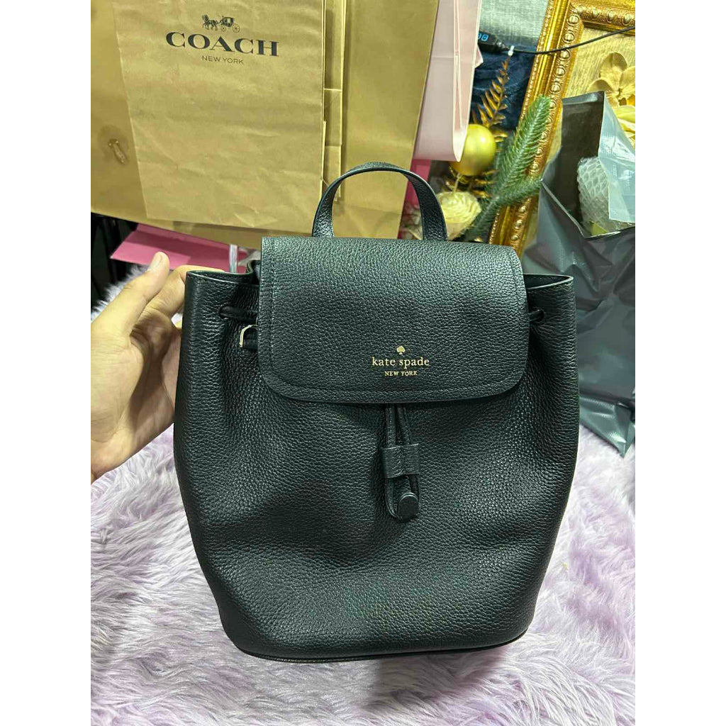 ORIG & IMPORTED KS Rosie Medium Flap Backpack Black Bag