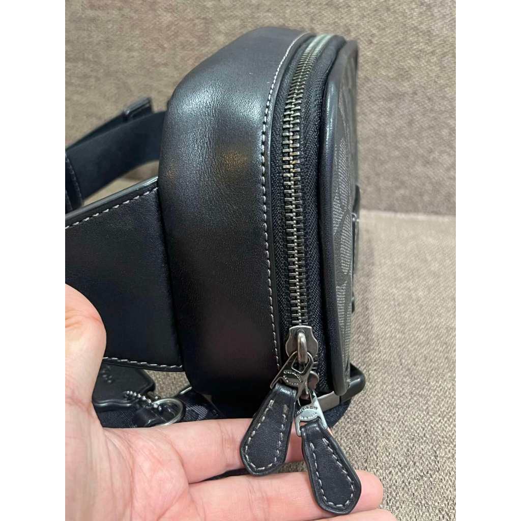 ORIG Preloved CCH Wyatt Belt Black Men Bag In Signature Canvas