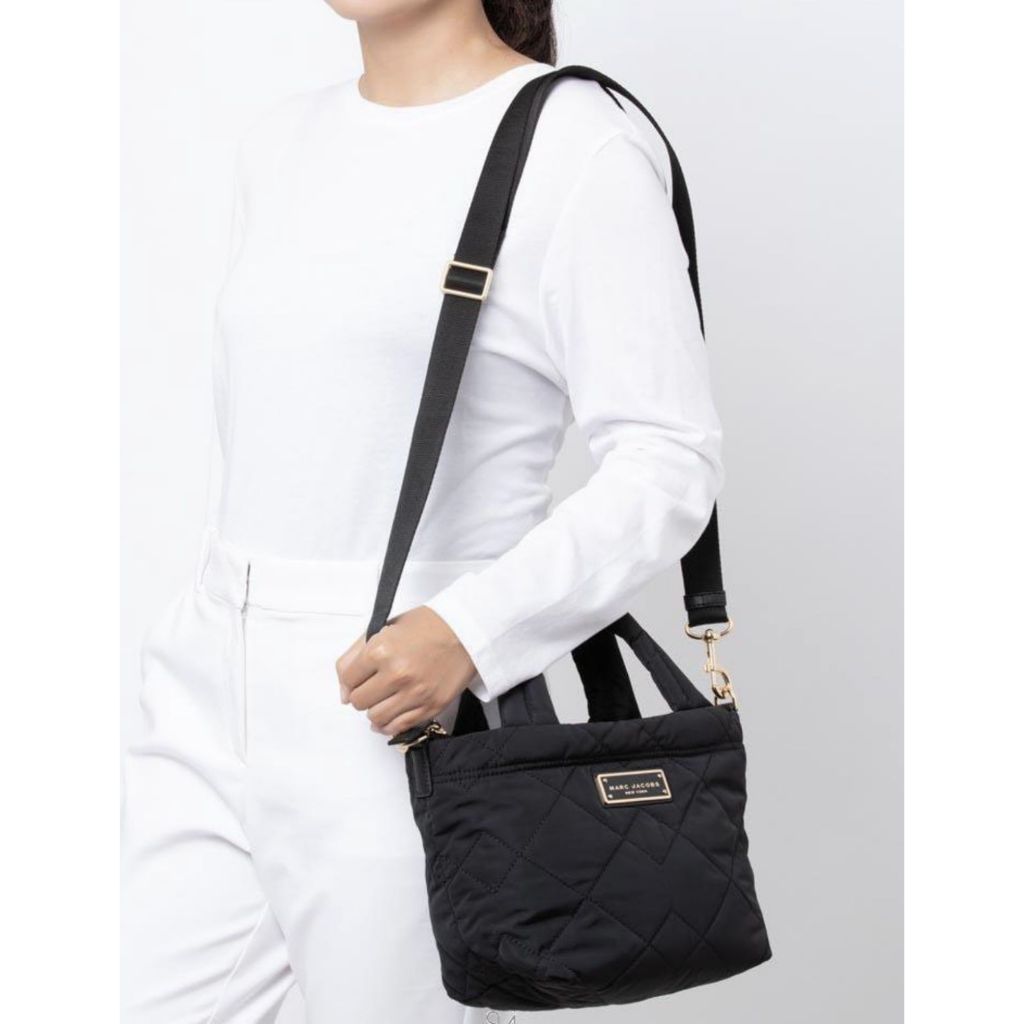 ORIG & IMPORTED MJ Quilted Nylon Mini Tote Bag in Black