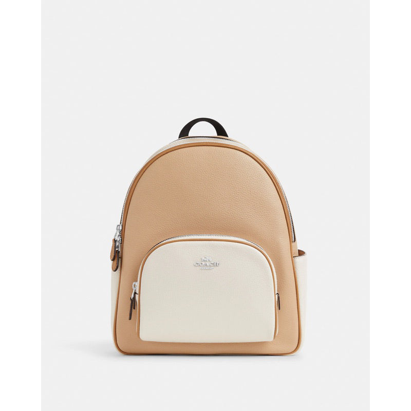 AUTHENTIC/ORIGINAL CCH Court Medium Backpack Bag In Colorblock Beige Brown