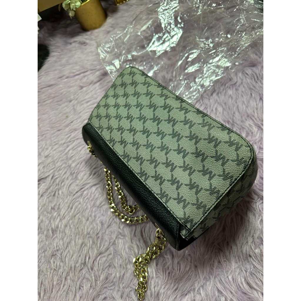 ORIG Preloved MK Fulton Flap Medium Chain Shoulder Bag Black