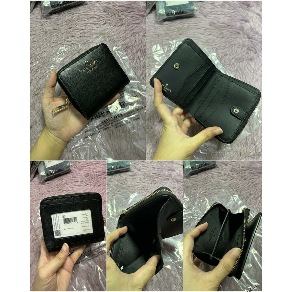 ORIG & IMPORTED KS Staci Small Zip Around Wallet in Black White Green