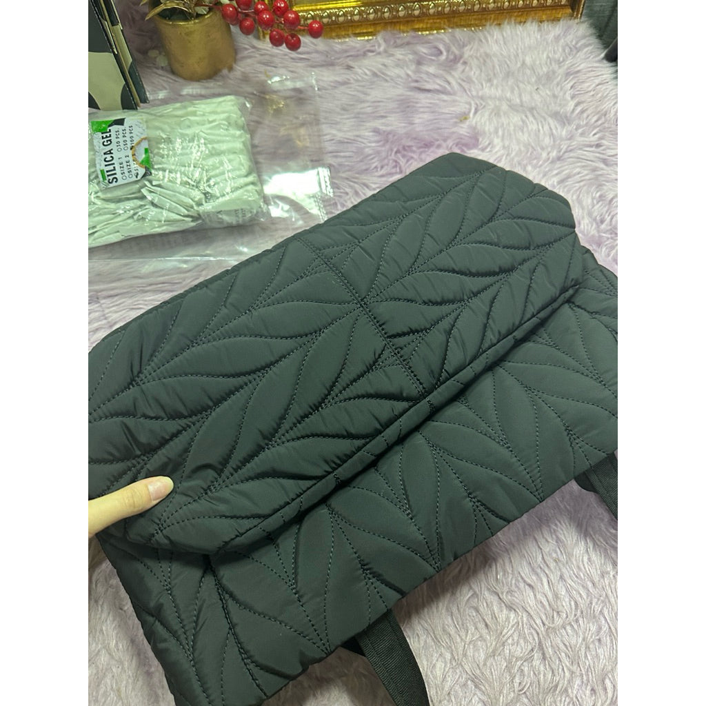 ORIG Preloved KS Jae Quilted Large Nylon Black Tote