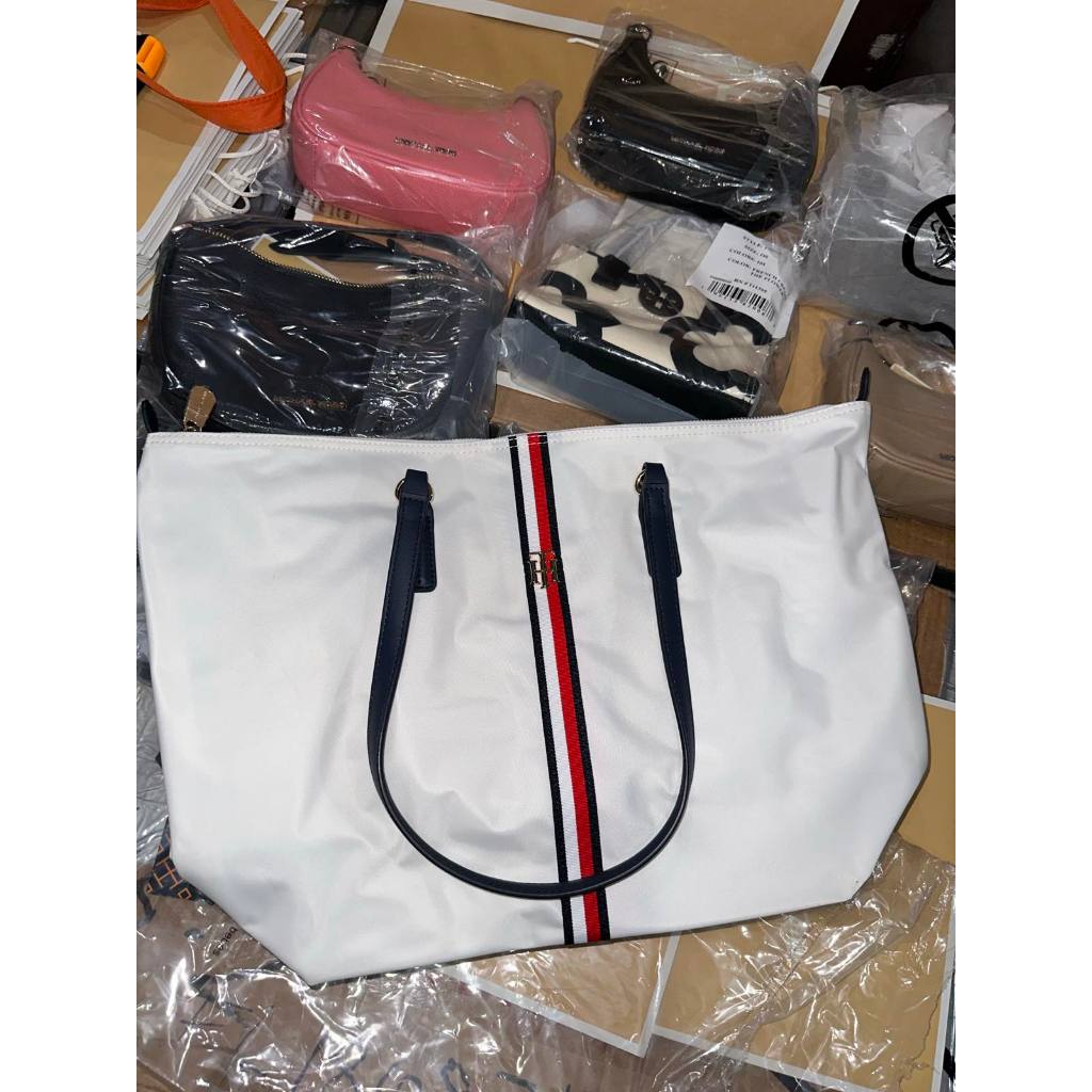 ORIG & IMPORTED Tommy Poppy Tote Corp White Bag