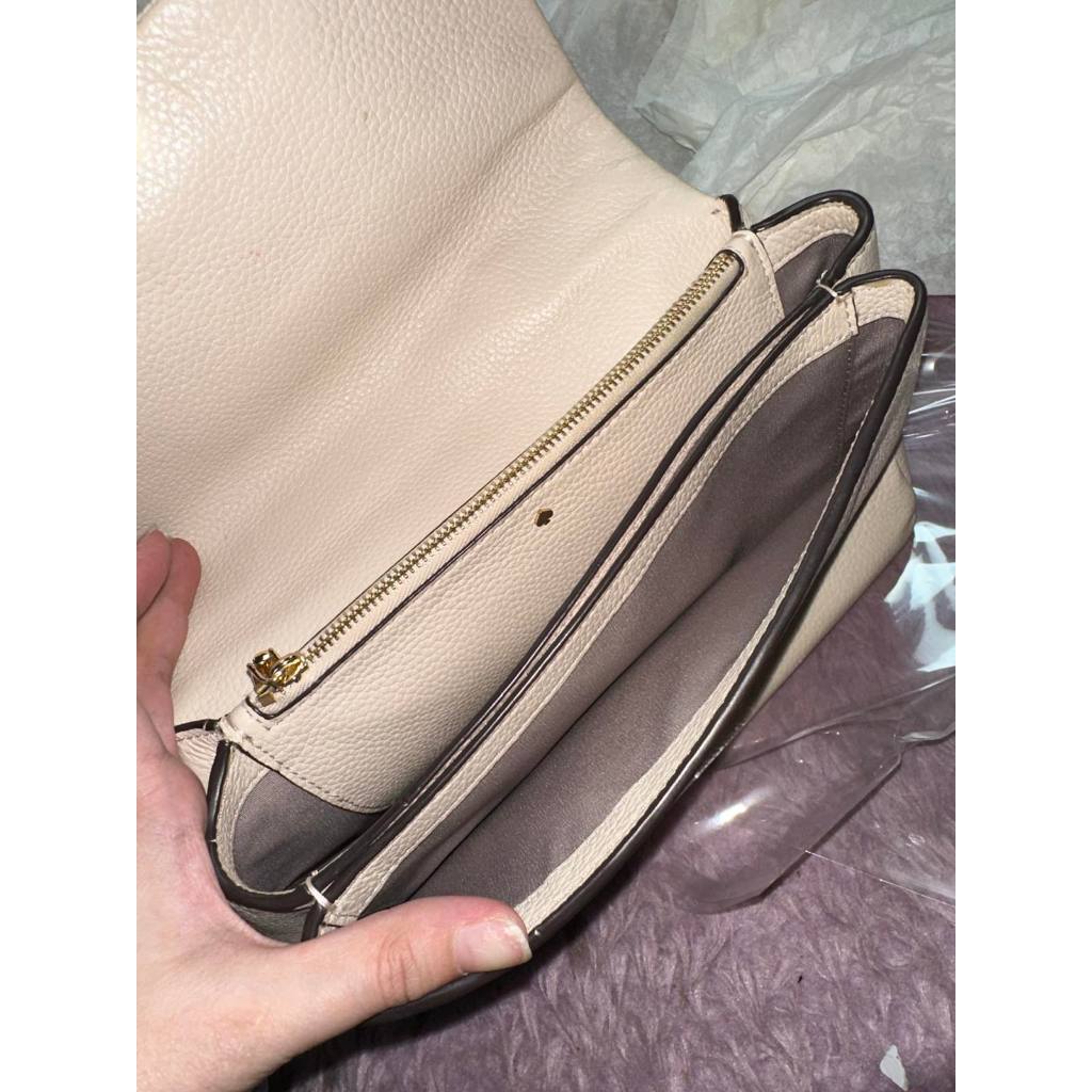 ORIG Preloved KS Carlyle Medium Shoulder White Chain Bag