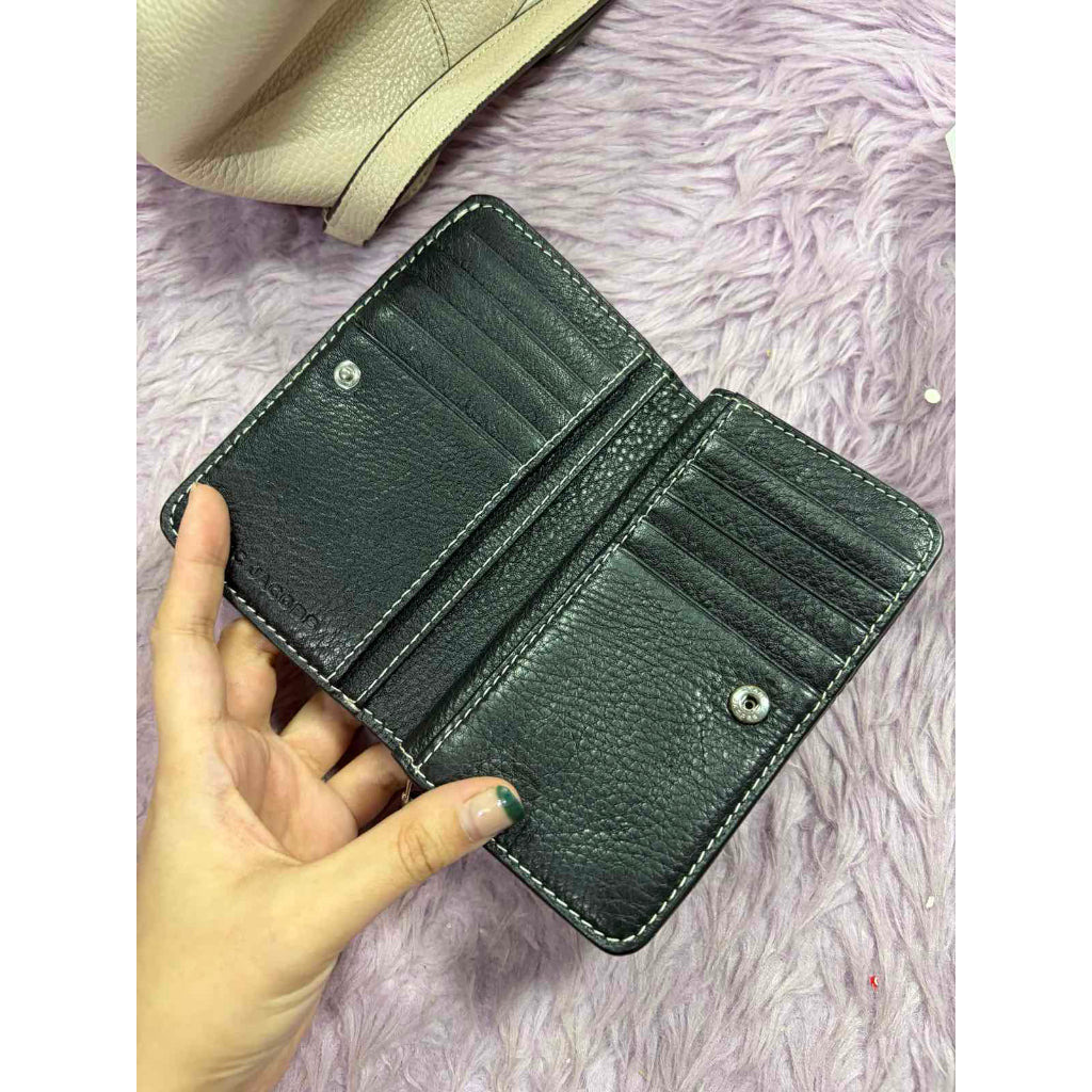 ORIG Preloved MJ The Leather Mini Compact Black Wallet
