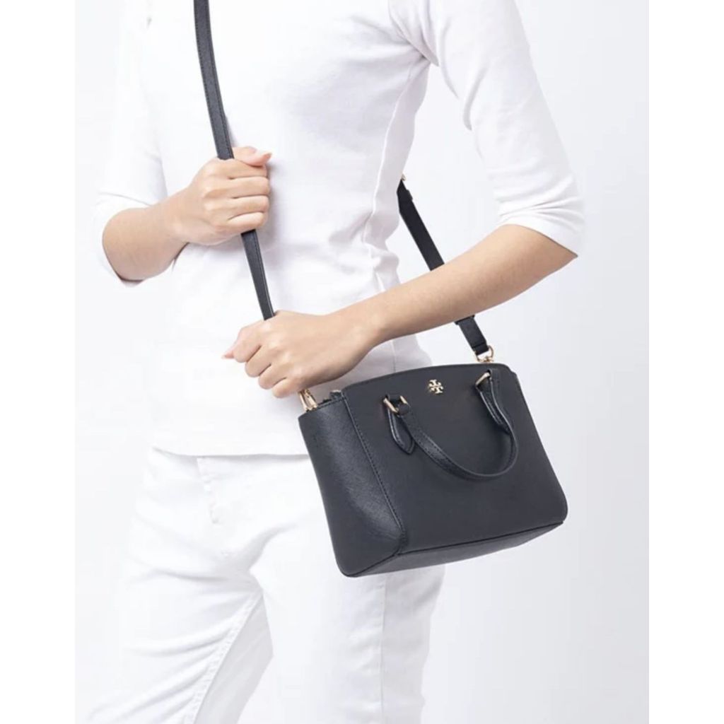 ORIG Preloved TB Emerson Mini Top Zip Tote Black Bag
