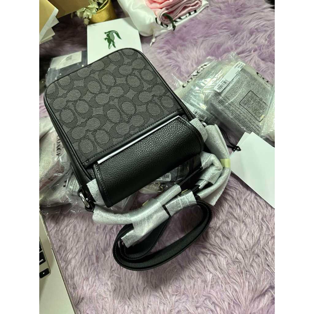ORIG & IMPORTED CCH Lucas Crossbody Men Black Bag In Jacquard Charcoal/Black