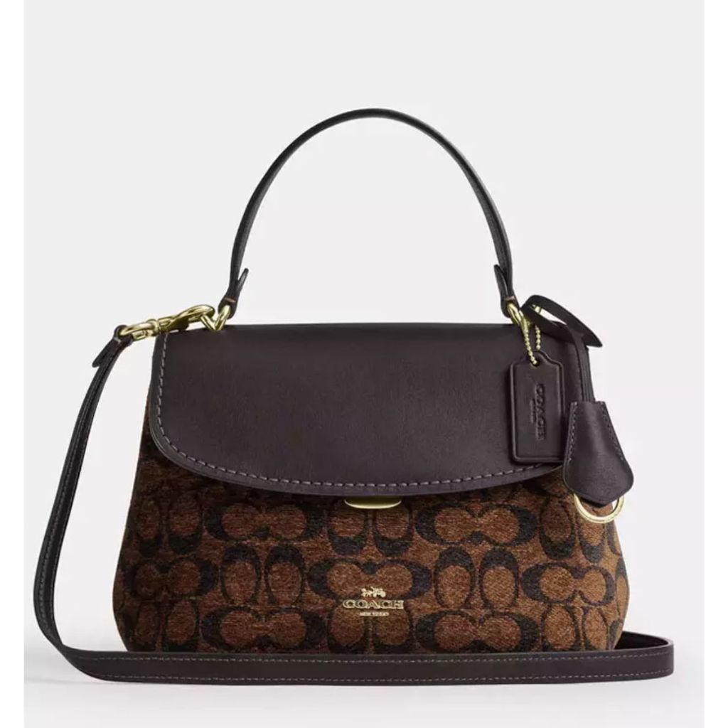 ORIG & IMPORTED CCH Emory Top Handle Walnut Brown Bag In Signature Chenille