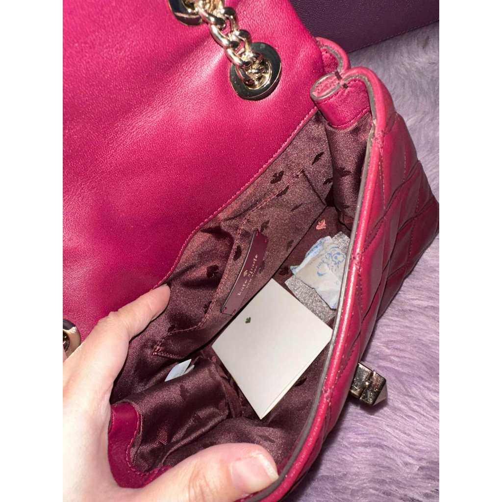 ORIG Preloved KS Natalia Small Flap Crossbody Maroon Red Bag