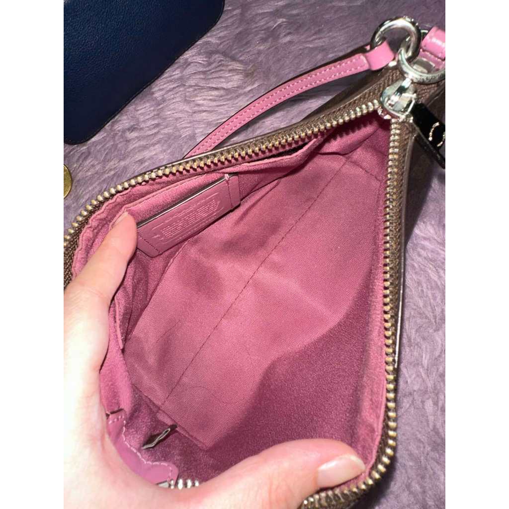 ORIG Preloved CCH Top Handle Pouch Crossbody Small Brown/Pink Bag
