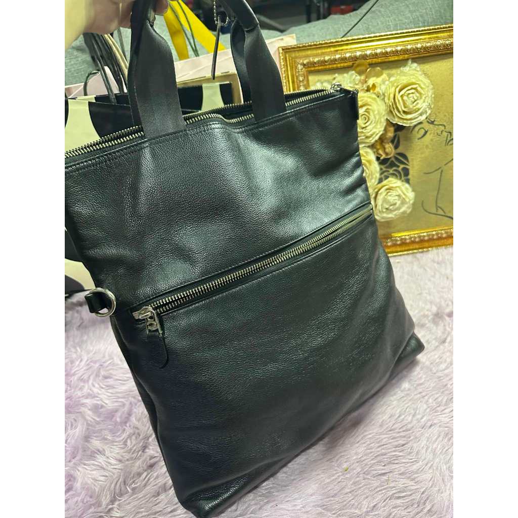 ORIG Preloved CCH Charles Foldover Tote Large Laptop Men Black Bag