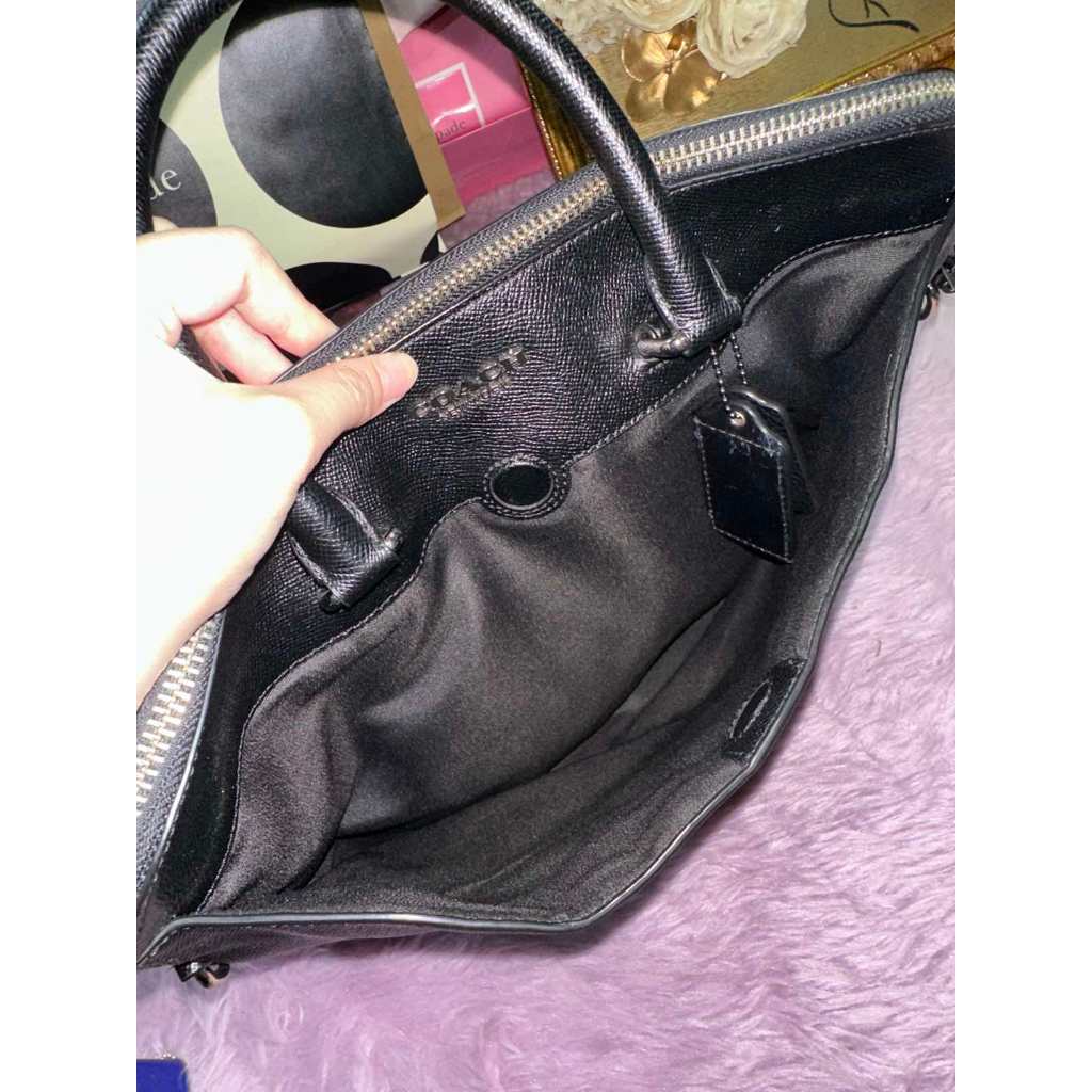 ORIG Preloved CCH Black Beckett Leather Brief Case Laptop Men Bag