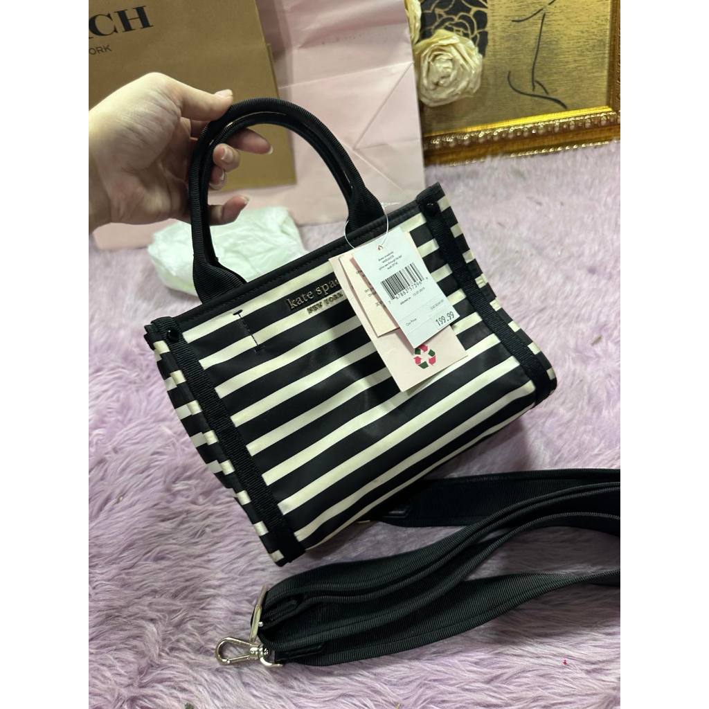 ORIG Preloved KS Retail The Little Better Sam Stripe Mini Tote Nylon Bag
