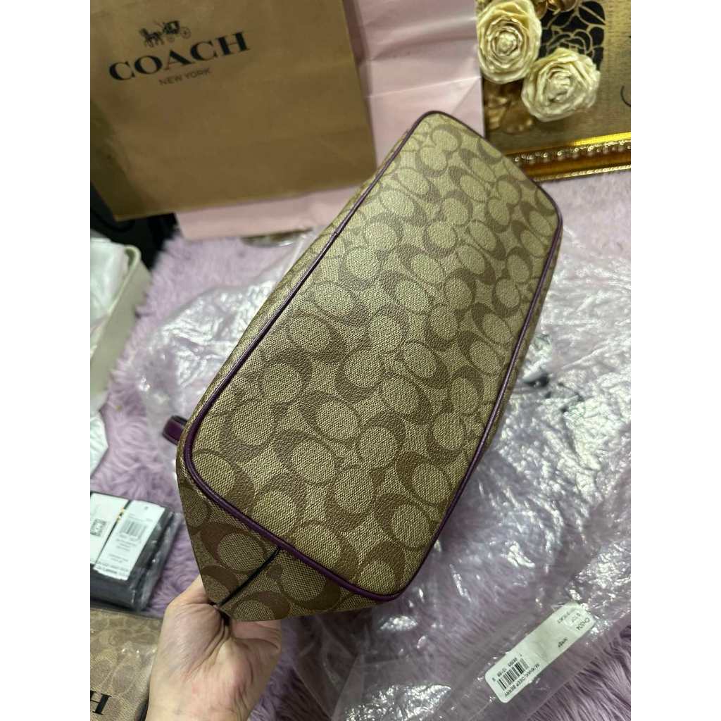 ORIG Preloved CCH gallery large tote bag in Khaki Brown/Berry