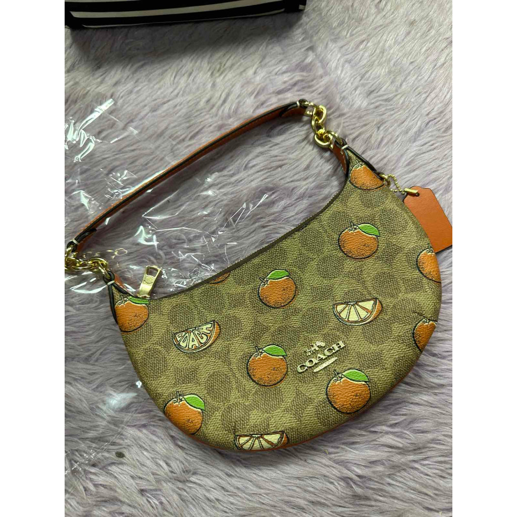 ORIG & IMPORTED CCH Mini Payton Brown/Orange Bag With Orange Print