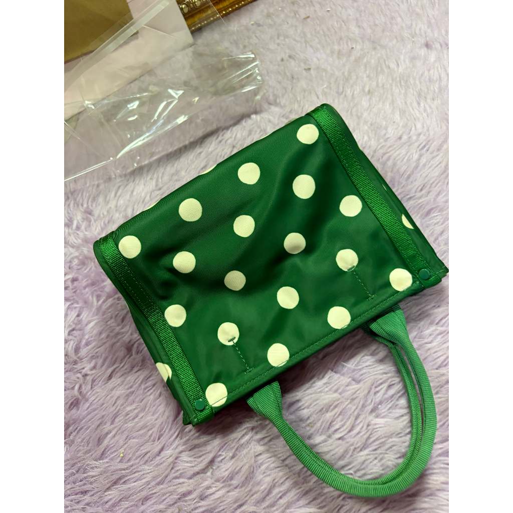 ORIG PRELOVED KS the little better sam sunshine dot mini tote nylon bag GREEN
