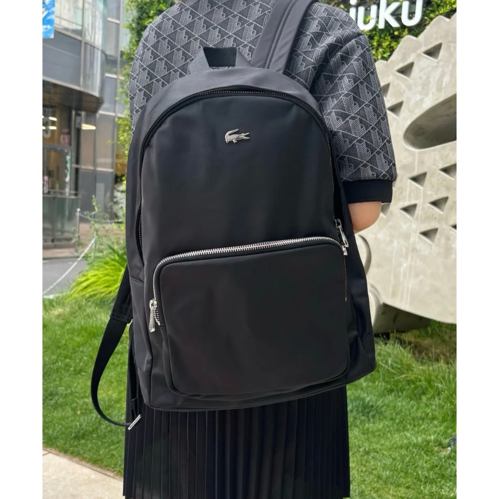 ORIG & IMPORTED Lacoste Easy Backpack Nylon Medium Black Bag