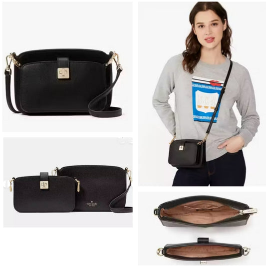 ORIG & IMPORTED KS Phoebe Duo Crossbody Dual Black Small Bag
