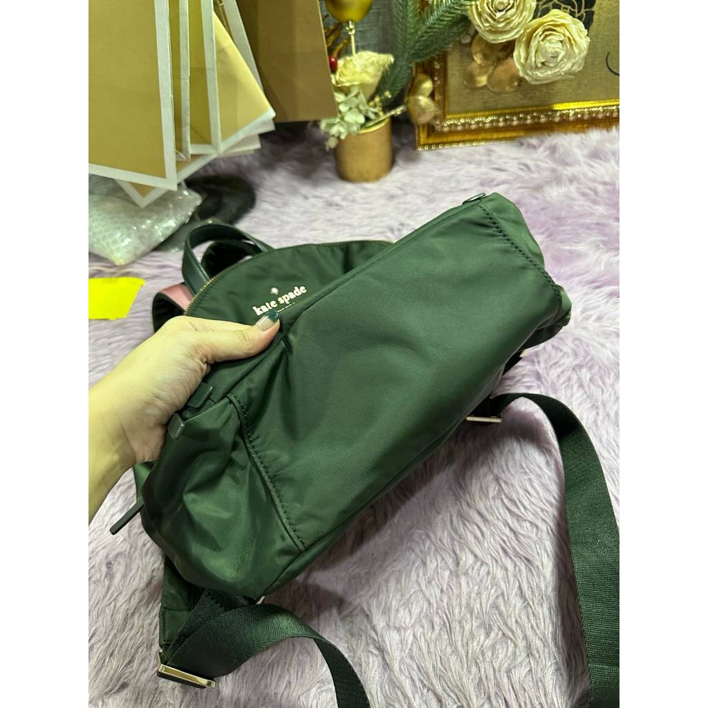 ORIG Preloved KS Green Medium Nylon Backpack Bag