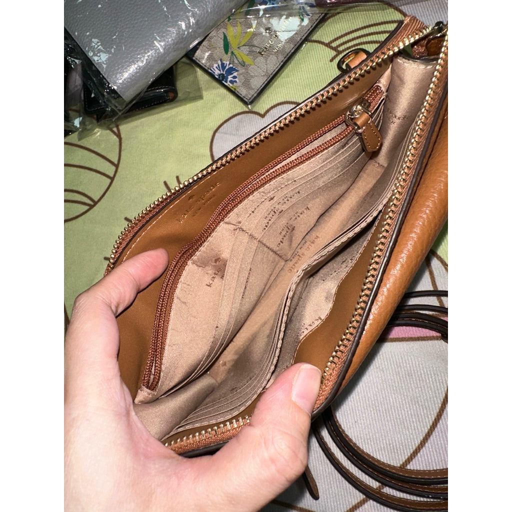 ORIG Preloved KS Leila Small Slim Crossbody Phone Brown Bag