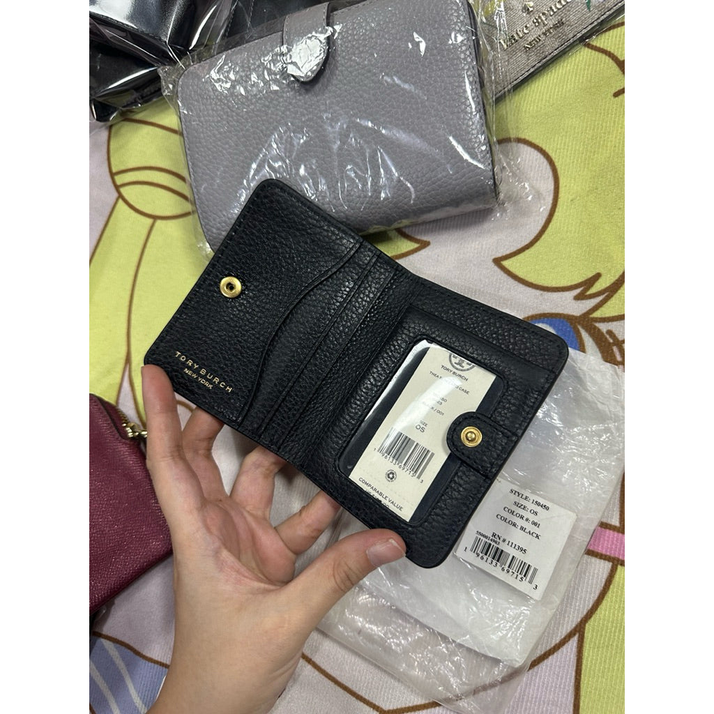 ORIG & IMPORTED Tory TB Thea Slim Card Case Small Wallet in Black