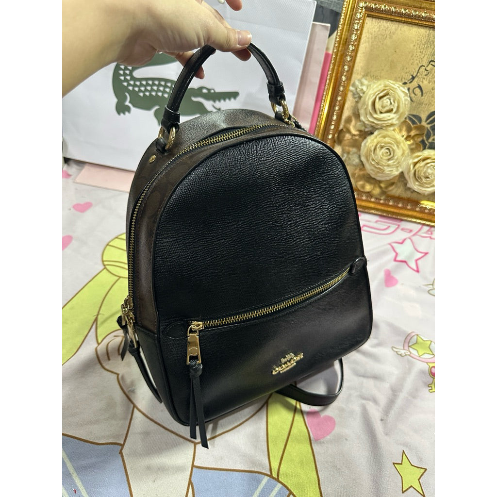 ORIG Preloved RARE CCH Jordyn Backpack Black/Brown Bag In Signature Canvas