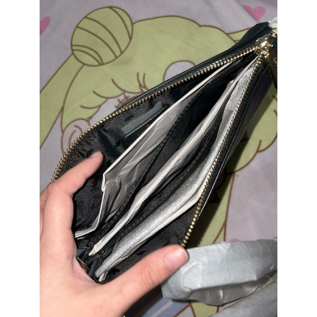 ORIG & IMPORTED KS Leila Triple Gusset Crossbody Small Slim Black Bag