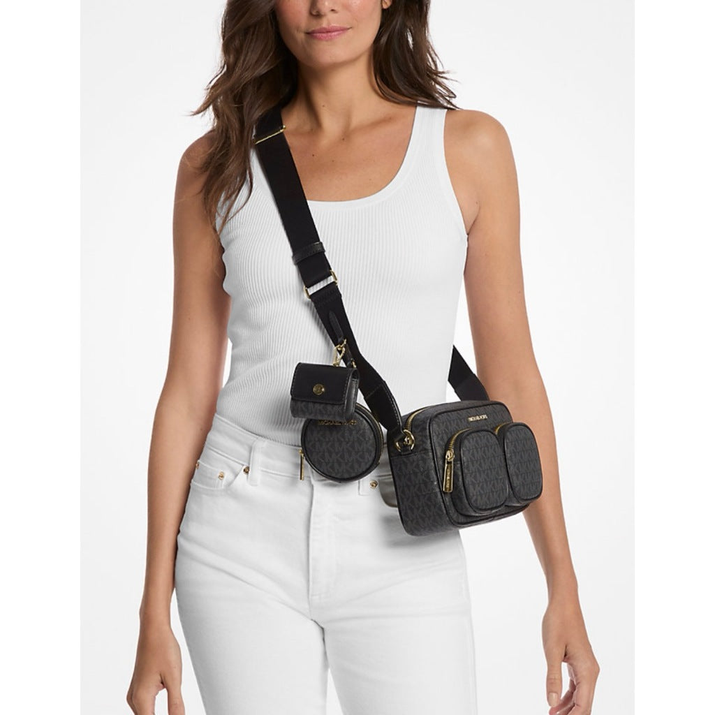 ORIG & IMPORTED MK Jet Set Medium Signature Logo Square Crossbody Bag with Case for Airpods