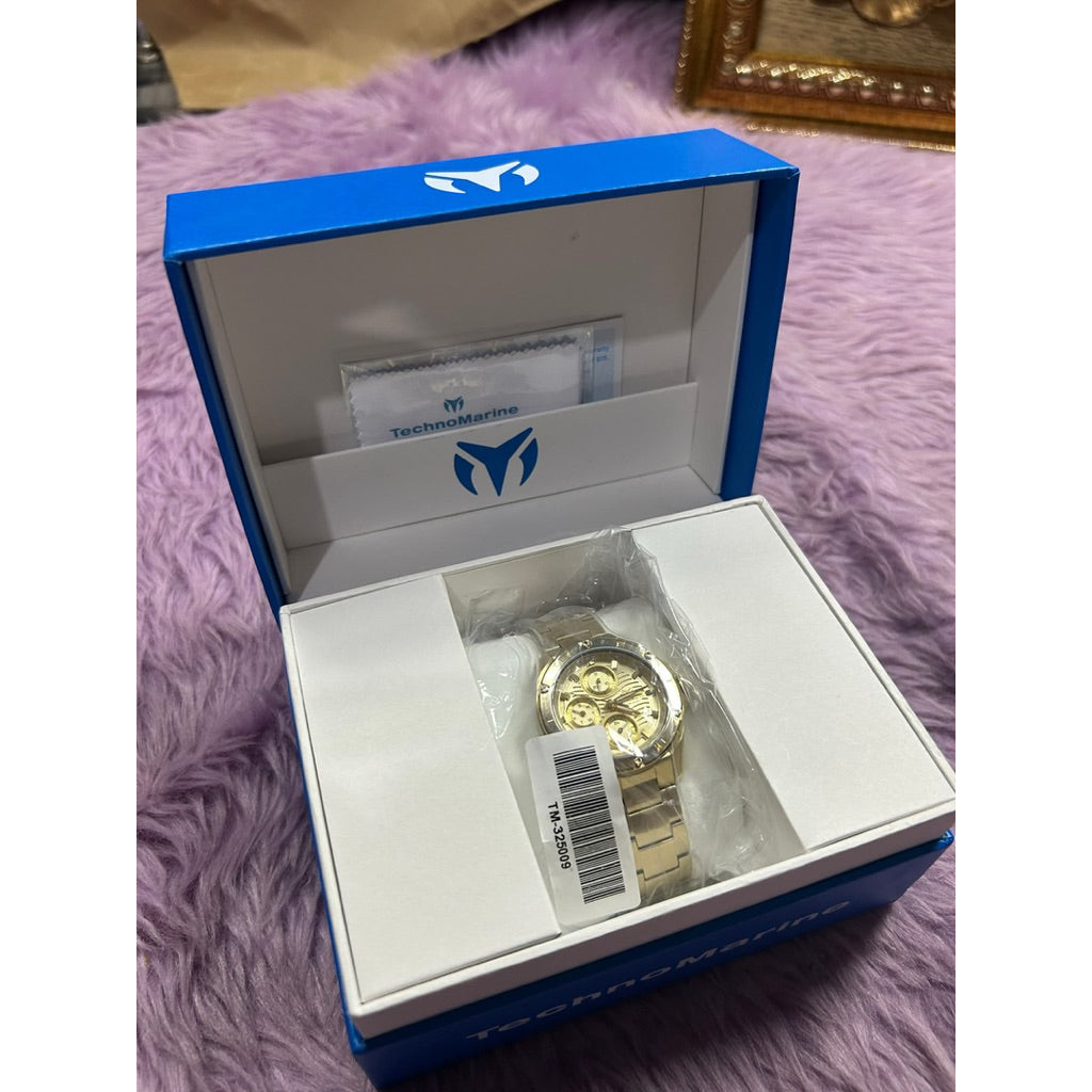 ORIG & IMPORTED Technomarine OCEANICO 36mm TM-325009 Gold Lady's Watch