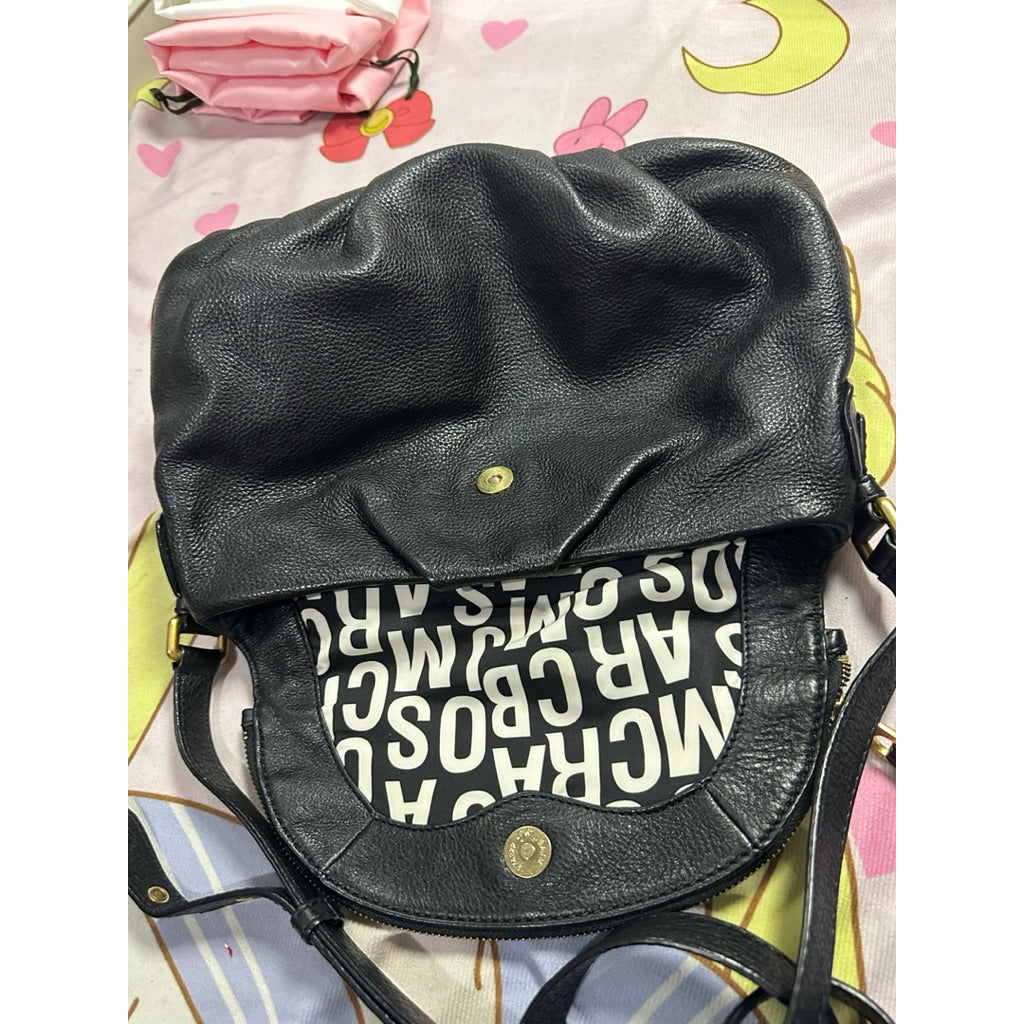 ORIG Preloved MJ Black Leather Classic Q Natasha Crossbody Bag