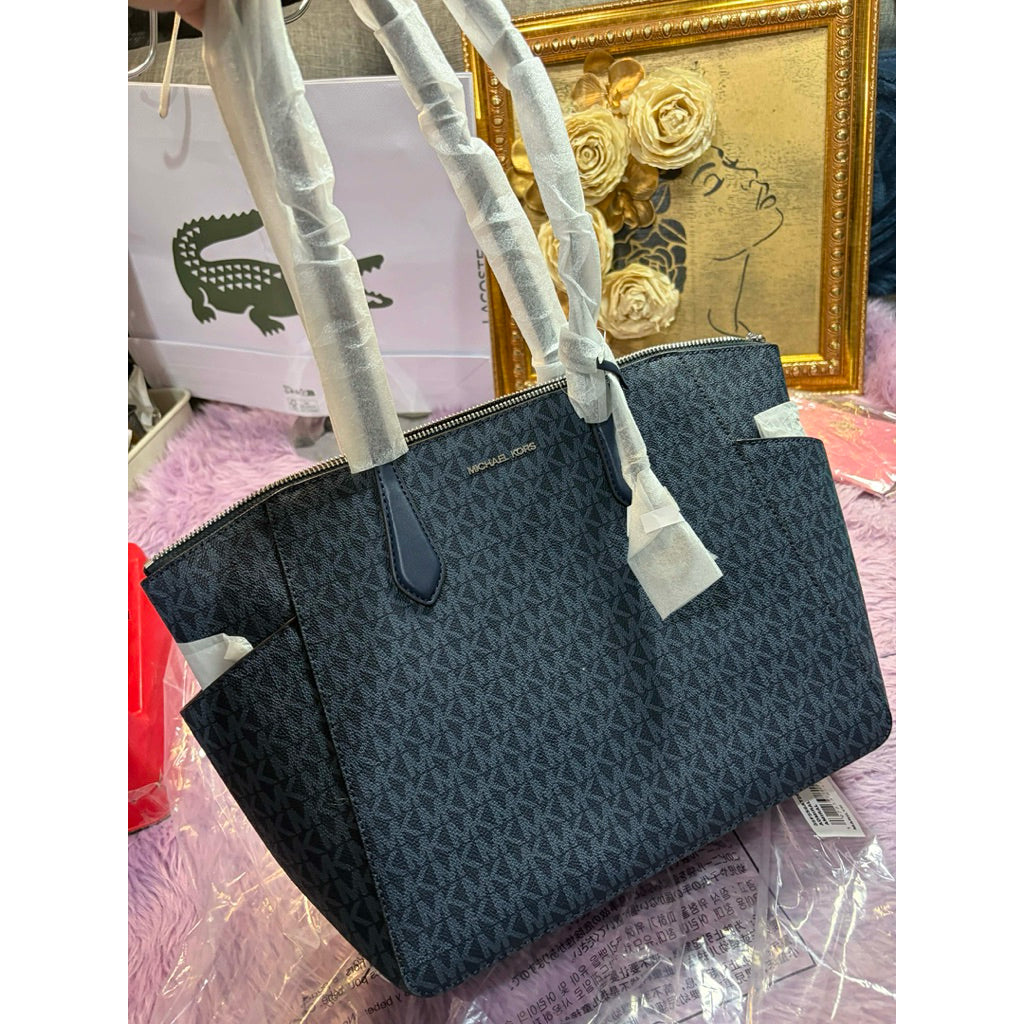 ORIG & IMPORTED MK Marilyn Medium Signature Logo Tote Bag Admiral Blue