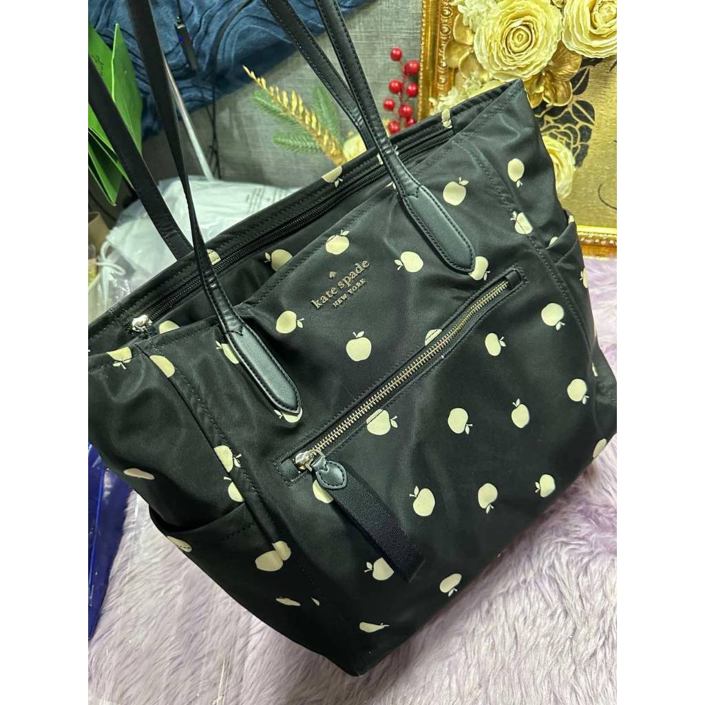 ORIG KS Chelsea Large Floral Nylon Black Tote Bag